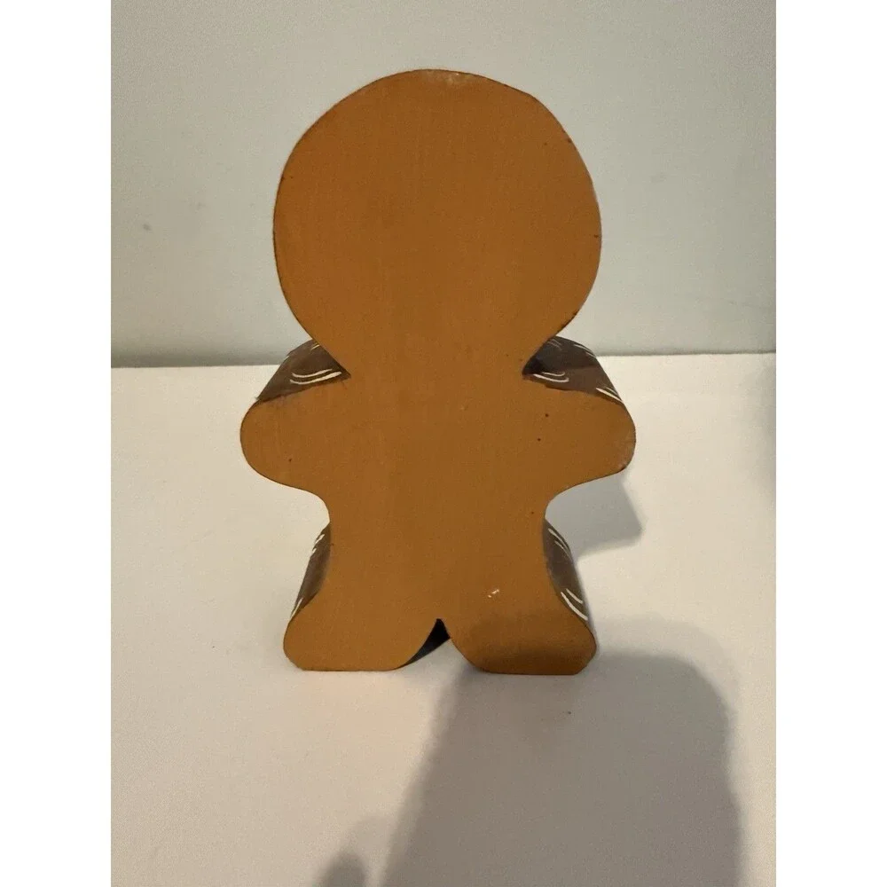 Adorable! 1980s Gingerbread Girl Wood Candle Stick Holder